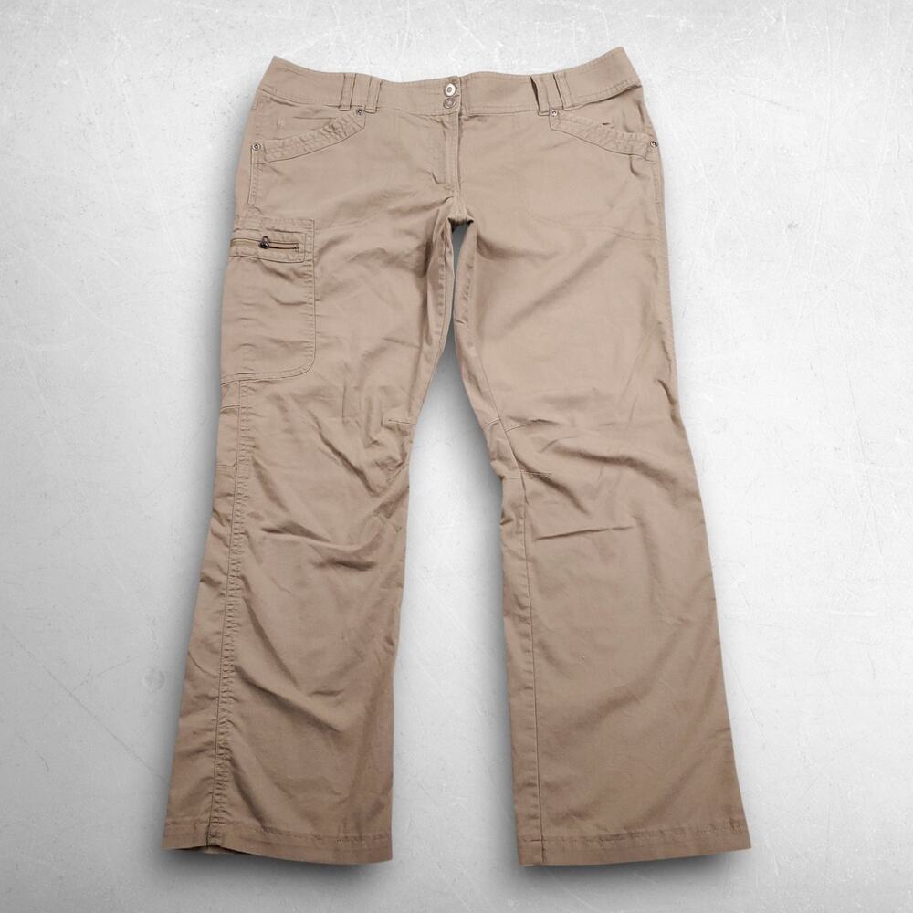 ExOfficio Nomad Cargo Hiking Pants Women 12 Tan Gorpcore Travel Outdoor‎ Utility